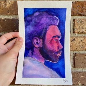 Donald Glover watercolor portrait